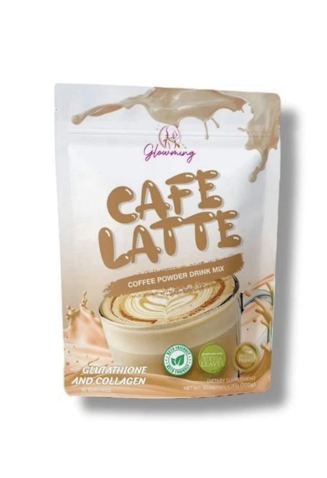 Glowming Cafe Latte Coffee Powder Drink, 10 Sachets(Louise Beauty Box 🇺🇸)
