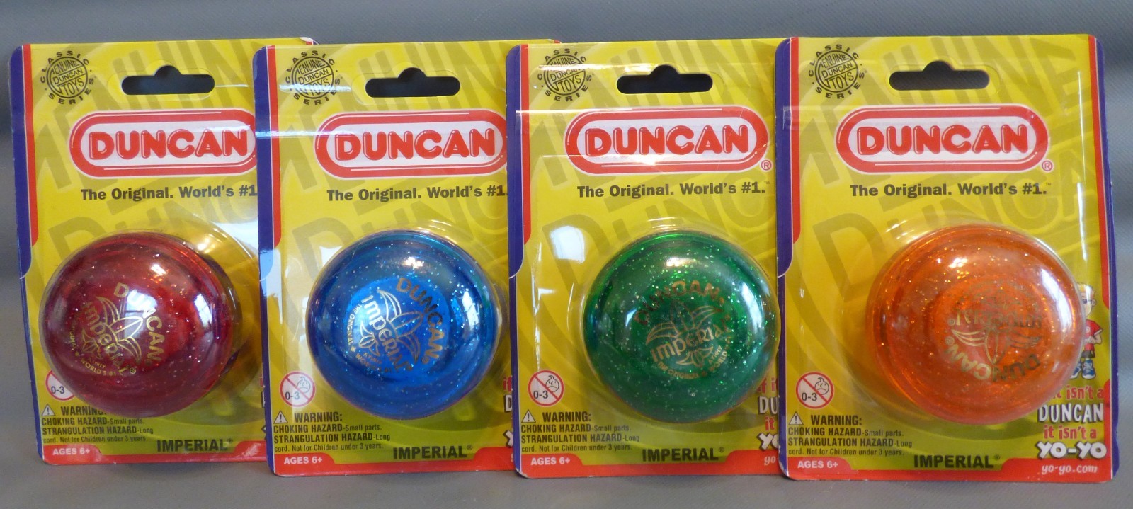 10 DUNCAN YO-YO GROUP  BUTTERFLY & IMPERIAL 5 DIFFERENT COLORS NEVER OPEN PACKS