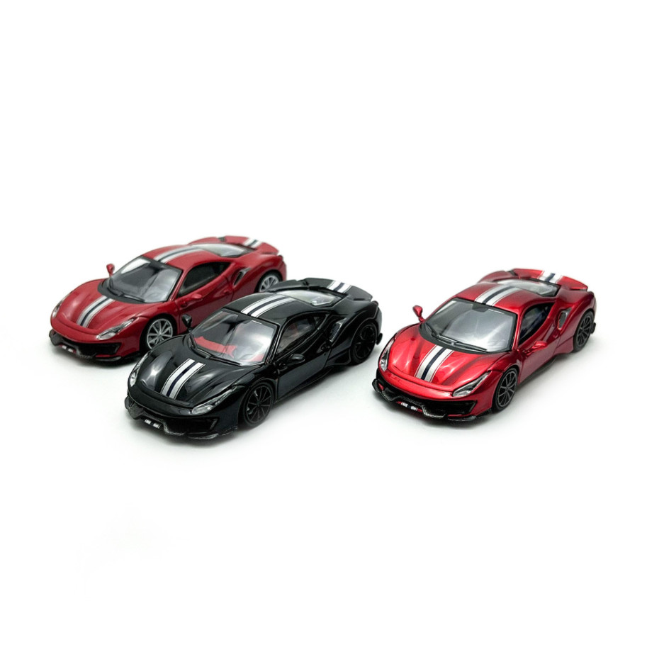 TOC 1/64 Scale 488 Pista Coupe Racing Sports Diecast Alloy Model Car 3 Colors