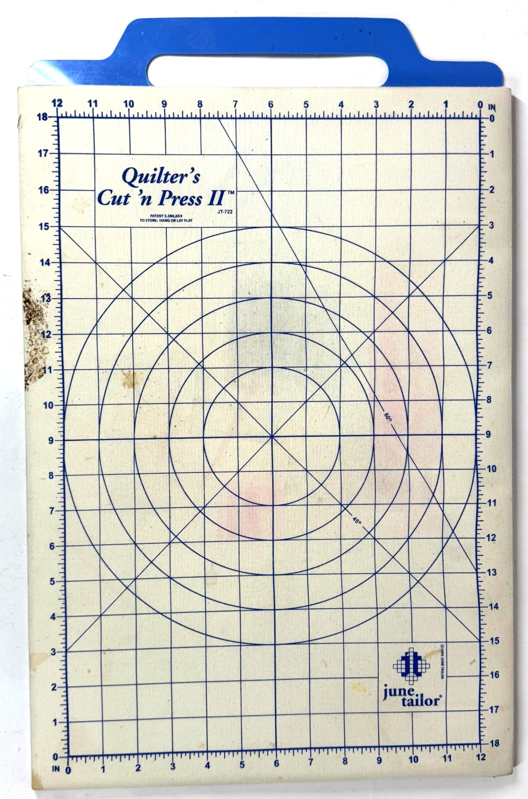 1995 June Tailor Quilters Cut 'n Press II Quilting Fabric Pressing Mat 18" x 12"