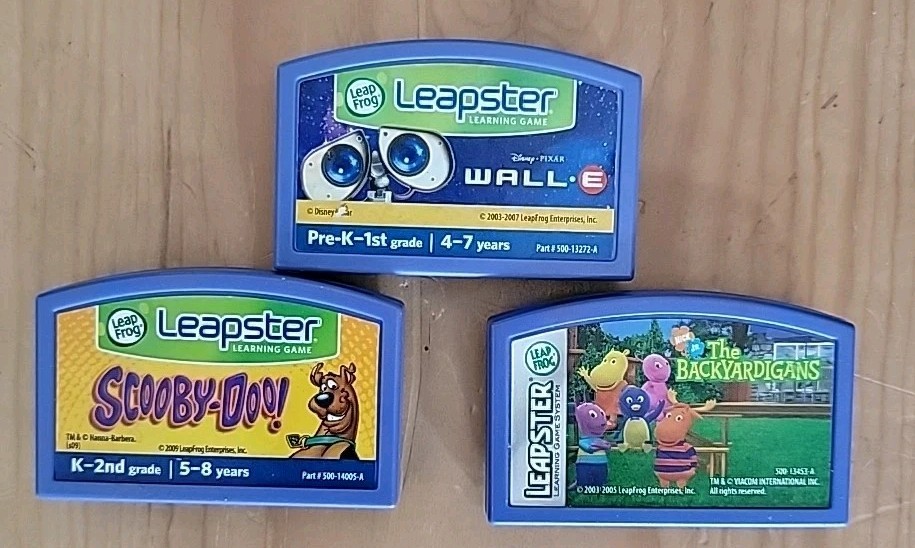 LOT of 3 LeapFrog Leapster  Game Cartridges Wall E Scooby Doo Backyardigans