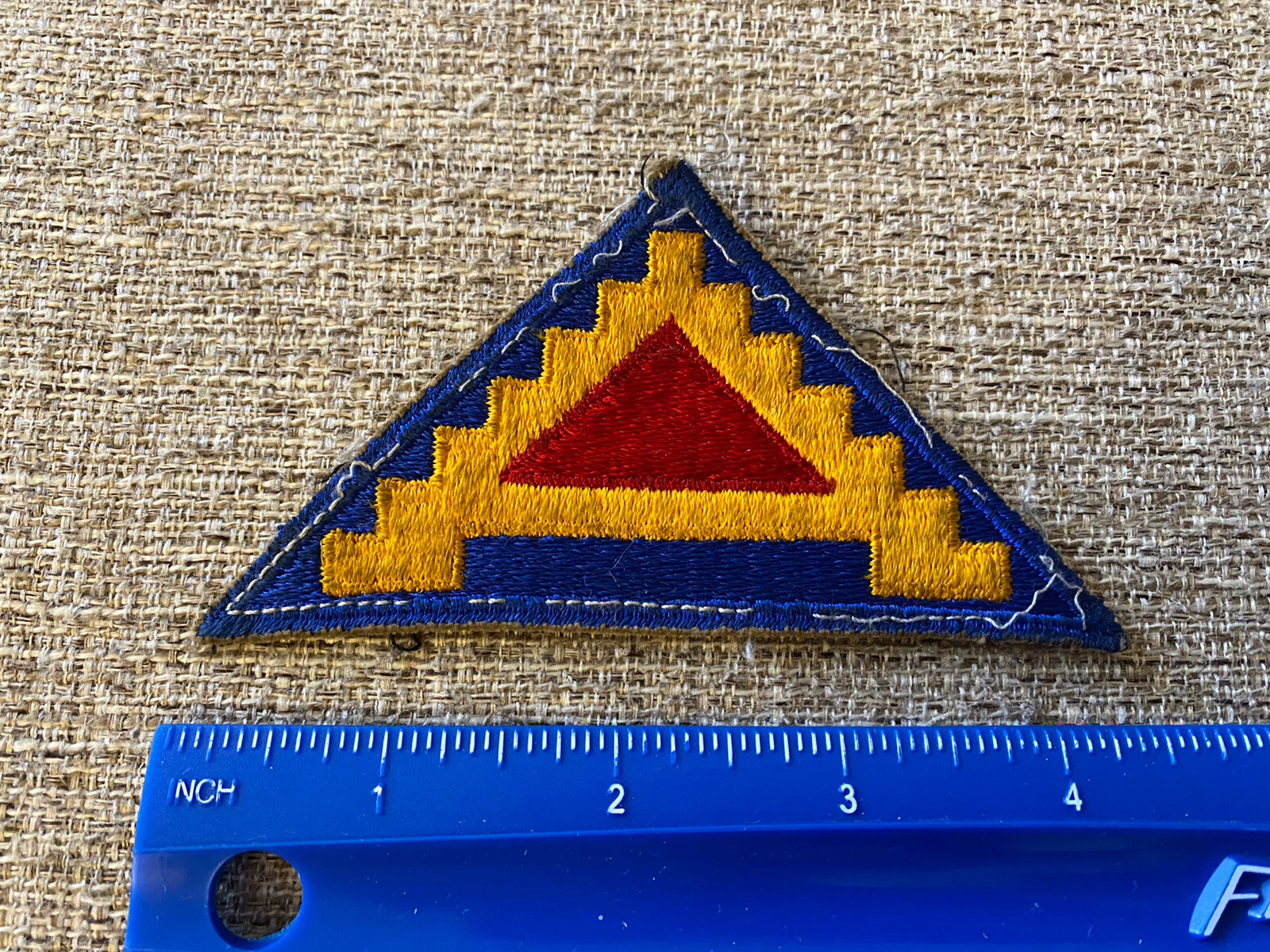 US Army 7th Army Triangle Red Blue Yellow Patch INV9264