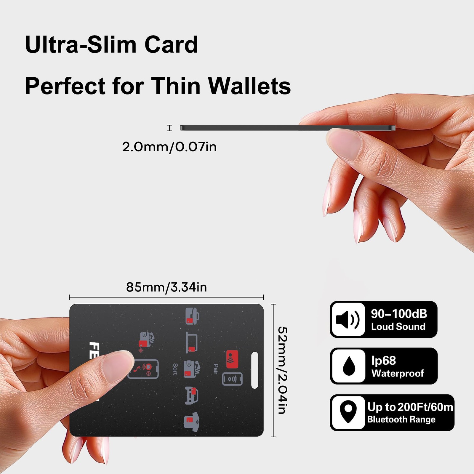 Wallet Tracker Card,Bluetooth Tracker Finders Works with Apple Find My (iOS o...