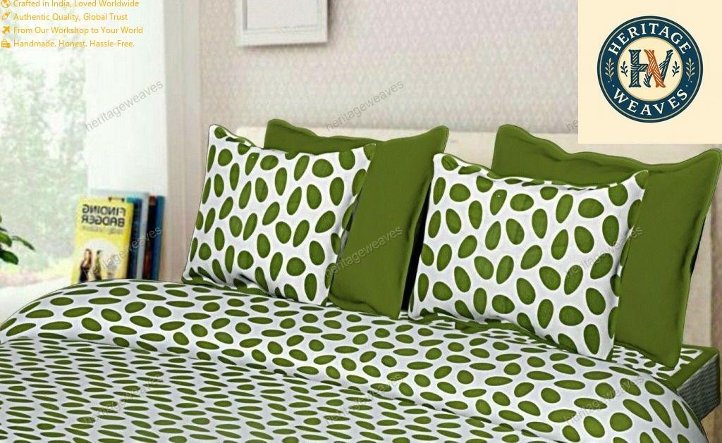 Best Fabric 90x108 KING Geomatric Printed Double Bed Sheet With Two Pillow Cover