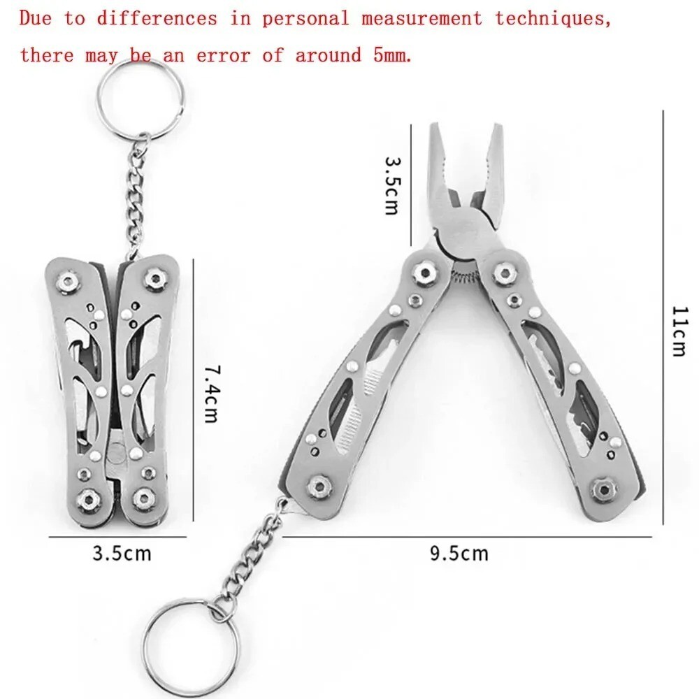 Keychain Pocket Multitool Pliers Knife Screwdriver Tool Camping Mini Compact EDC