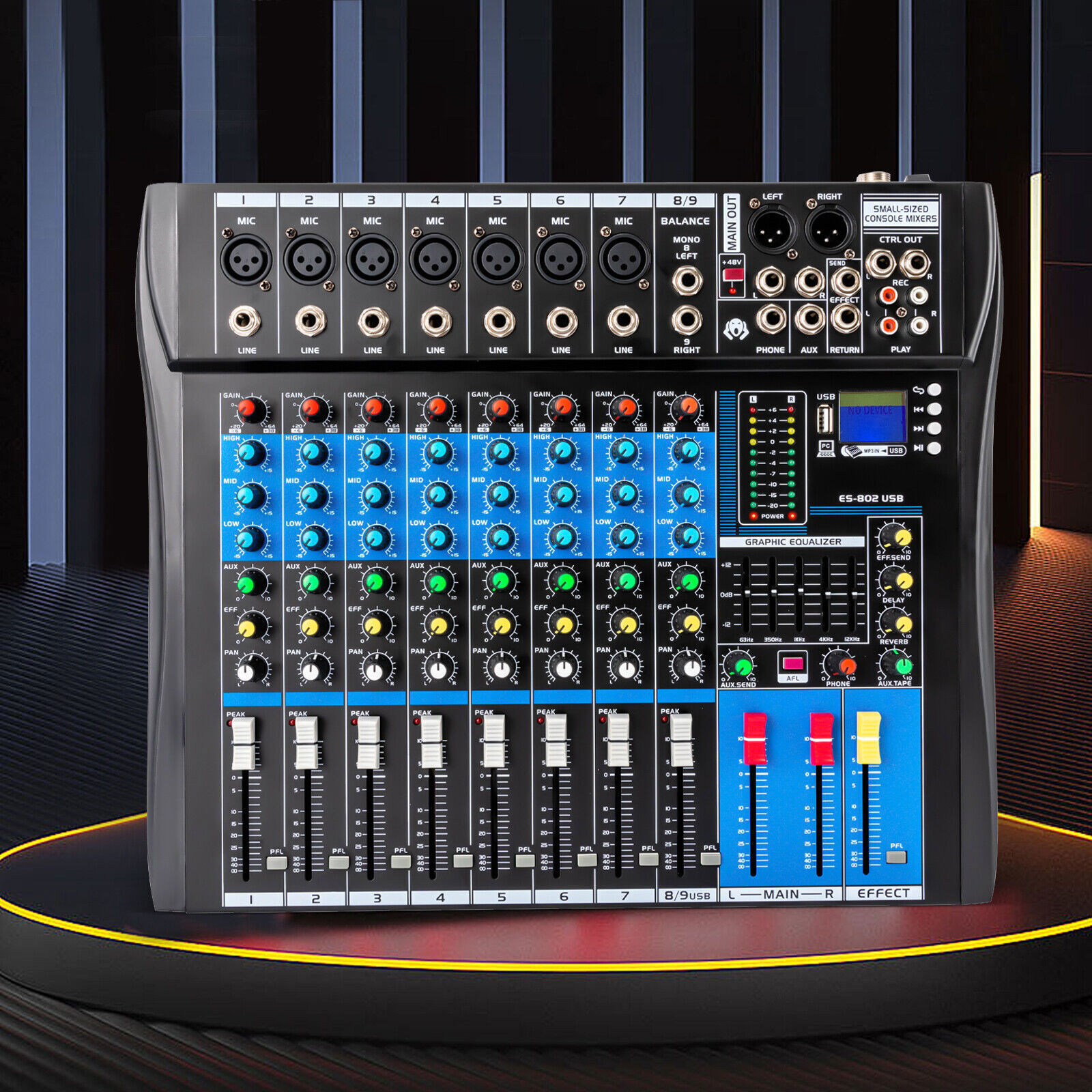 8 Channel Professional Bluetooth Live Studio Audio Mixer USB Mixing Console SALE
