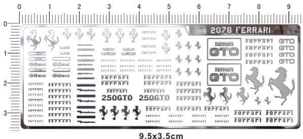 1/18 1/12 1/24 1/20 1/43 chrome(metal) decals Ferrari (silver) 2076