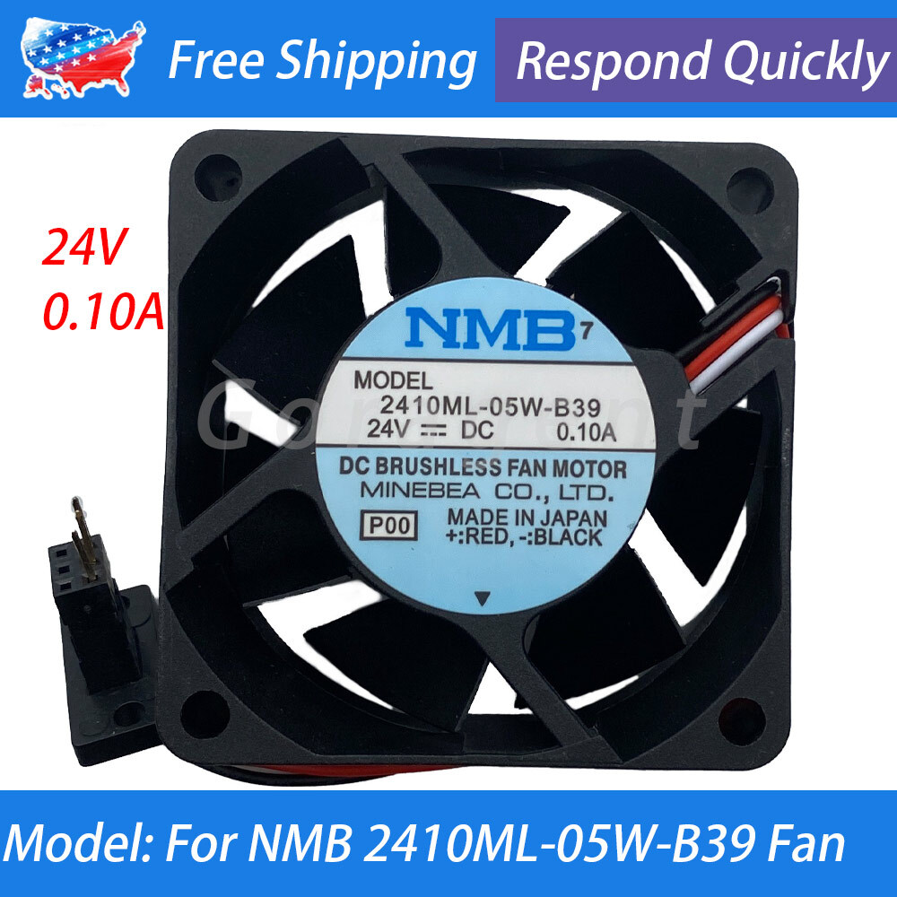 24V 0.10A 3-Pin Inverter Cooling Fan Axial Fan For NMB 2410ML-05W-B39 60*60*25MM