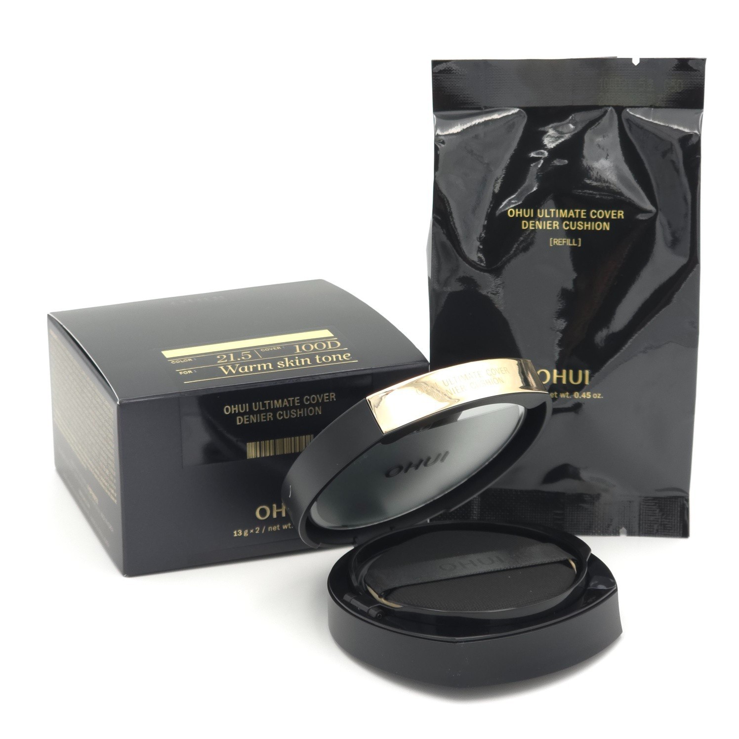 O HUI Ultimate Cover Denier Cushion 100D 13g + Refill 13g SPF50+ PA+++ K-Beauty