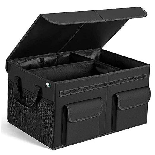 Car Trunk Organizer with Lid for SUV, Large Capacity, Organizer with Cover