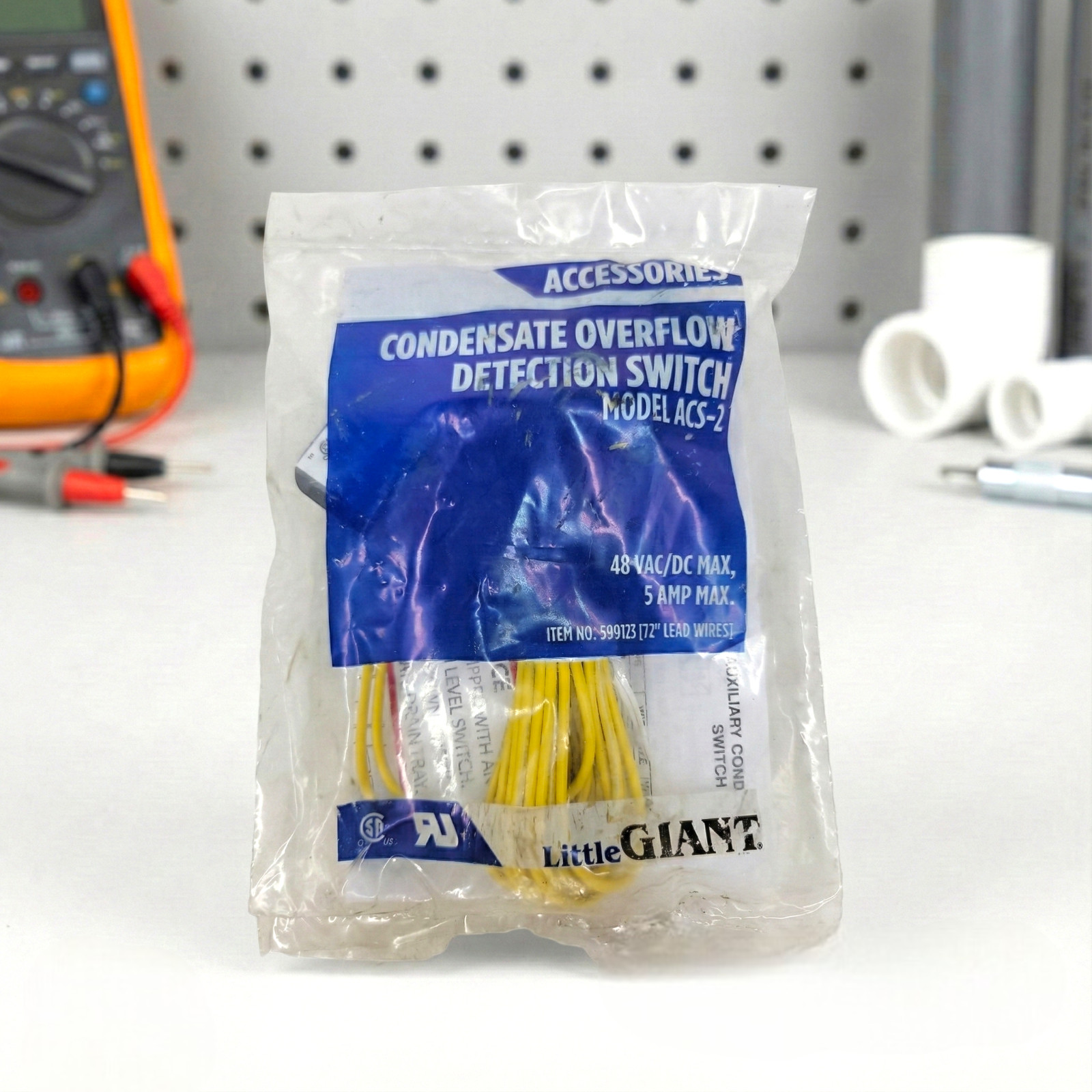 Little Giant ACS-2 Condensate Overflow Switch 599123 HVAC Drain Pan Shutoff NOS