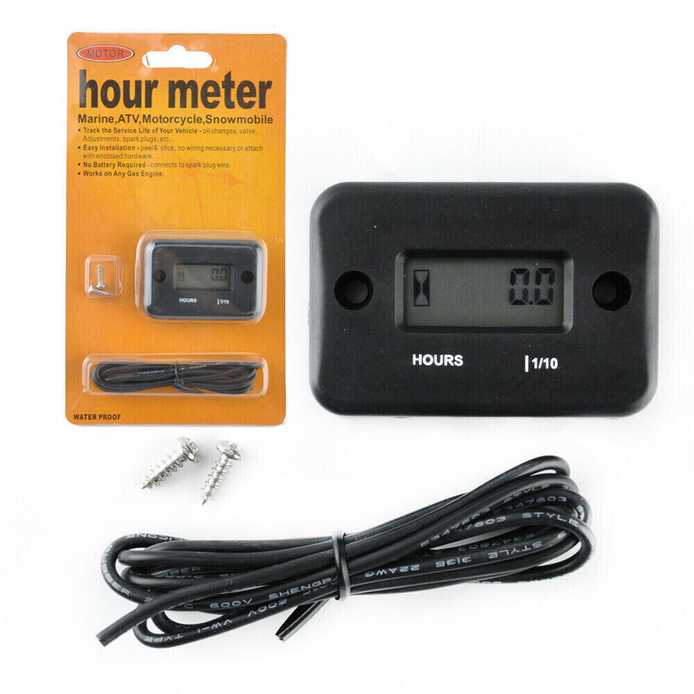 Waterproof Digital Hour Meter Sport Motorcycle ATV Snowmobile Marine Dirt -Bike