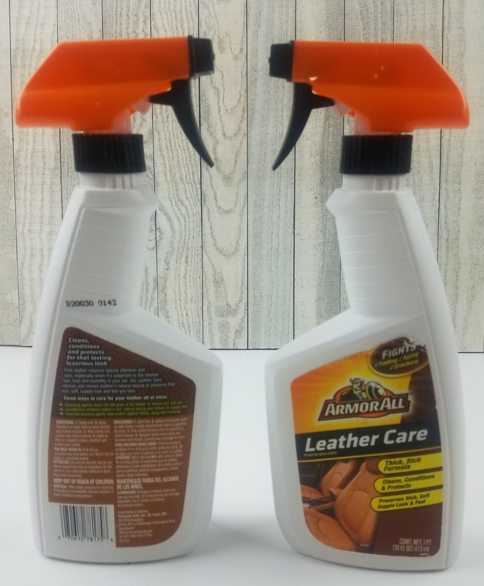 Lot of 2 Armor All Leather Care Car Auto Interior Cleaner Conditioner 16oz Spray