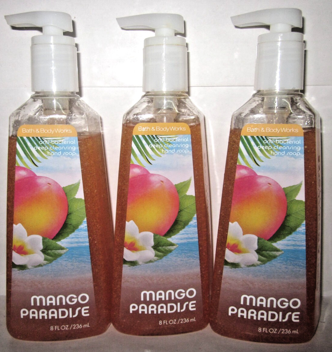 3 Bath & Body Works Hand Soap Deep Cleansing Mango Paradise *uneven volumes