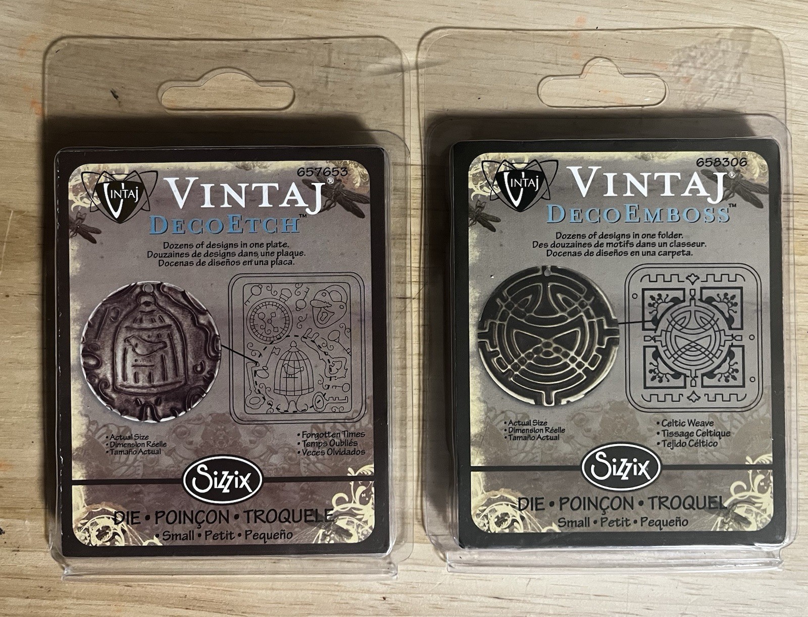 Vintaj Sizzix Deco Emboss & Etch Die Designs Jewelry Making Metal Art Lot of 2