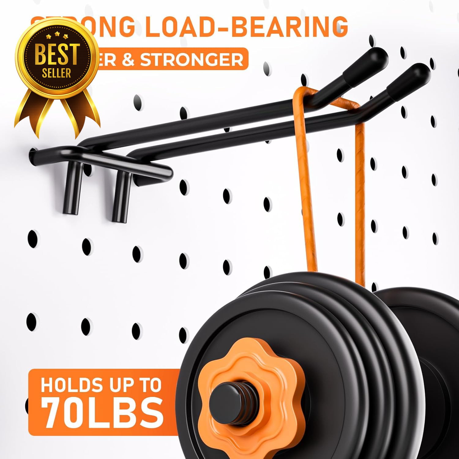 176PCS Heavy Duty Pegboard Hooks Kit with Peg Locks Black
