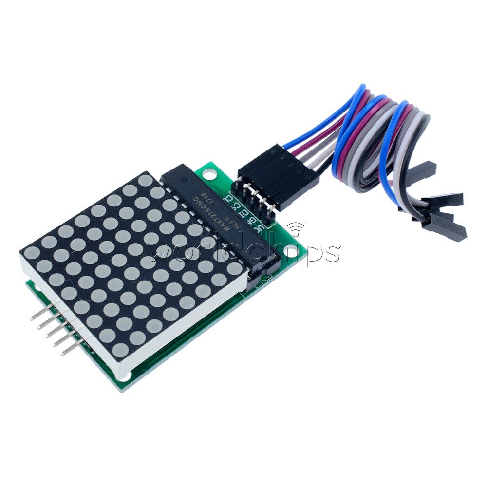 5PCS MAX7219 Red LED Dot Matrix Module Drive 8x8 Common Cathode Lattice + Cable