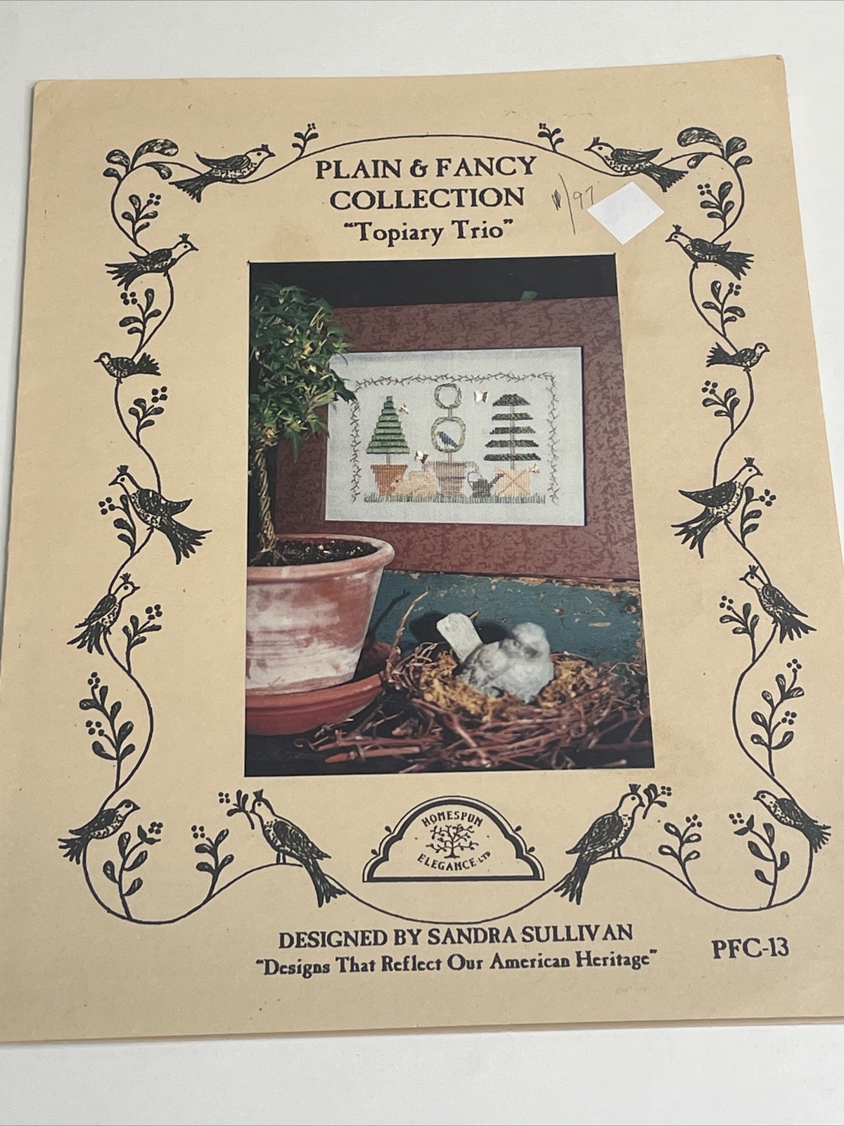 Homespun Elegance Topiary Trio Cross Stitch Pattern