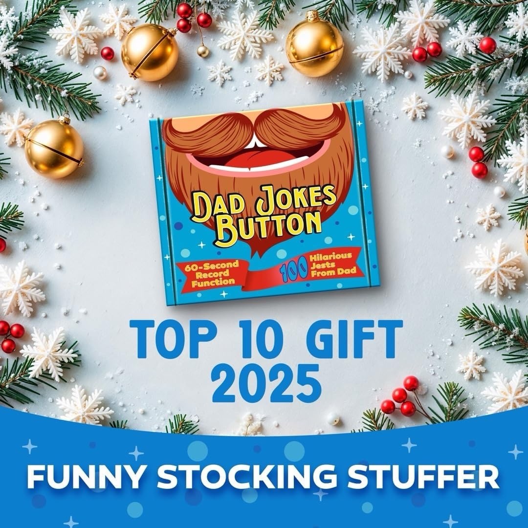 Stocking Stuffer for Dads 100+ Funny Dad Jokes in a Button Record Your Own Jokes