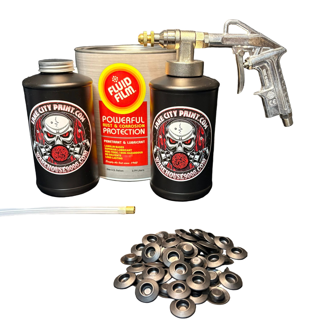Amber Fluid Film Pro Undercoating Gun - Straight Wand Kit (2 B Quart Bottles)