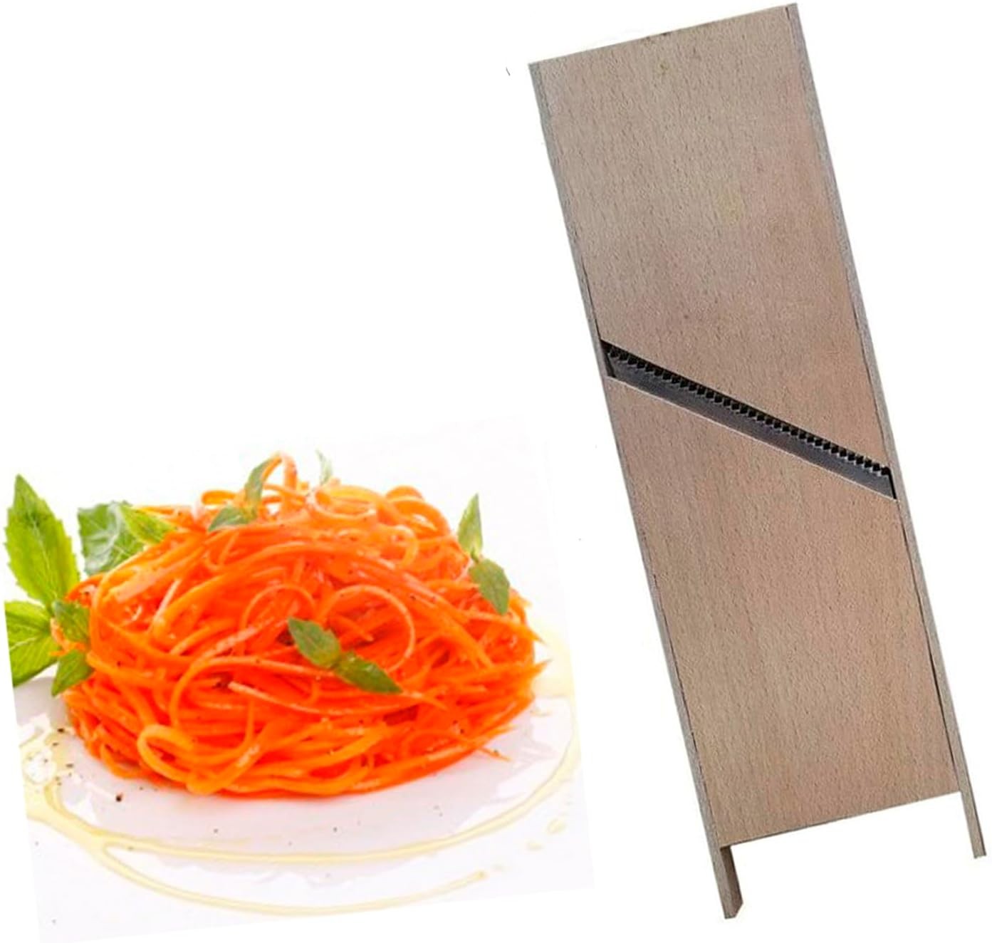 Wooden Stainl Korean Carrot Grater Steel Slicer Cutter Shredder -