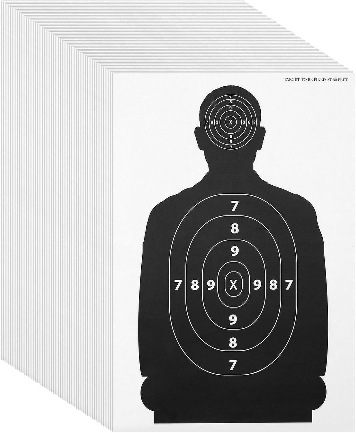 25 or 50 Paper Shooting Targets for Range Bulk, Silhouette for Hunting, Handguns