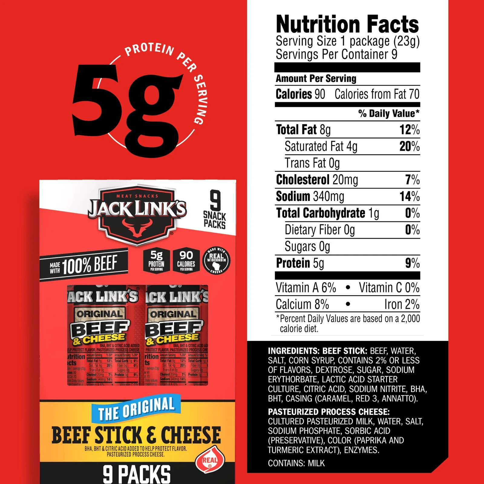 Original Beef & Cheese Sticks 9 Pack sale