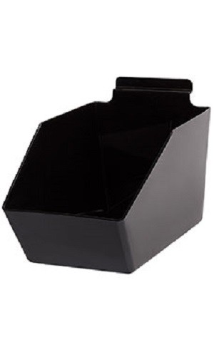 Lot of 10 Slatwall Bins Dump Acrylic Black 9 ½” x 6” W X 5 ½” Plastic Display