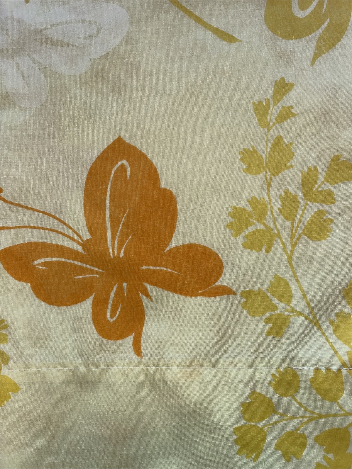 1970’s Vintage Orange Yellow Kitsch Butterfly Pillow-case USA Retro Butterflies