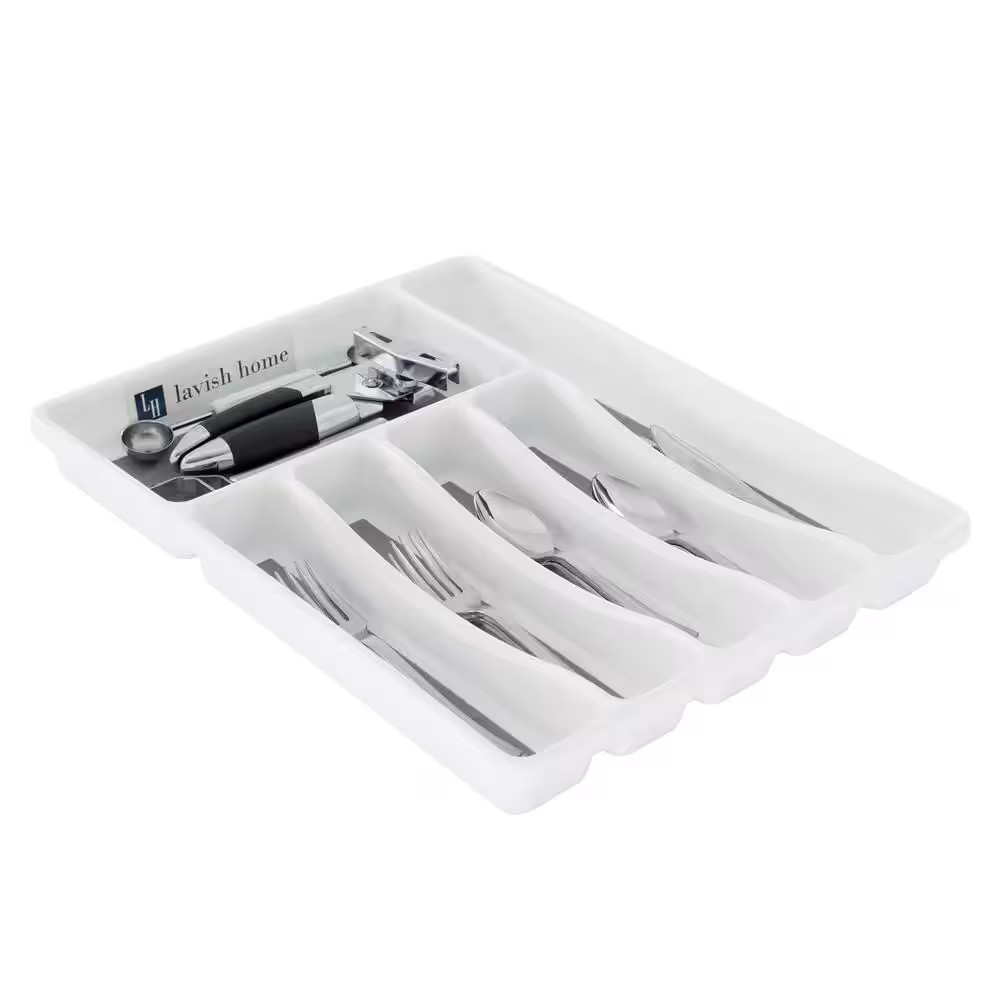 White Durable Plastic Drawer Organizer with 6-Sections