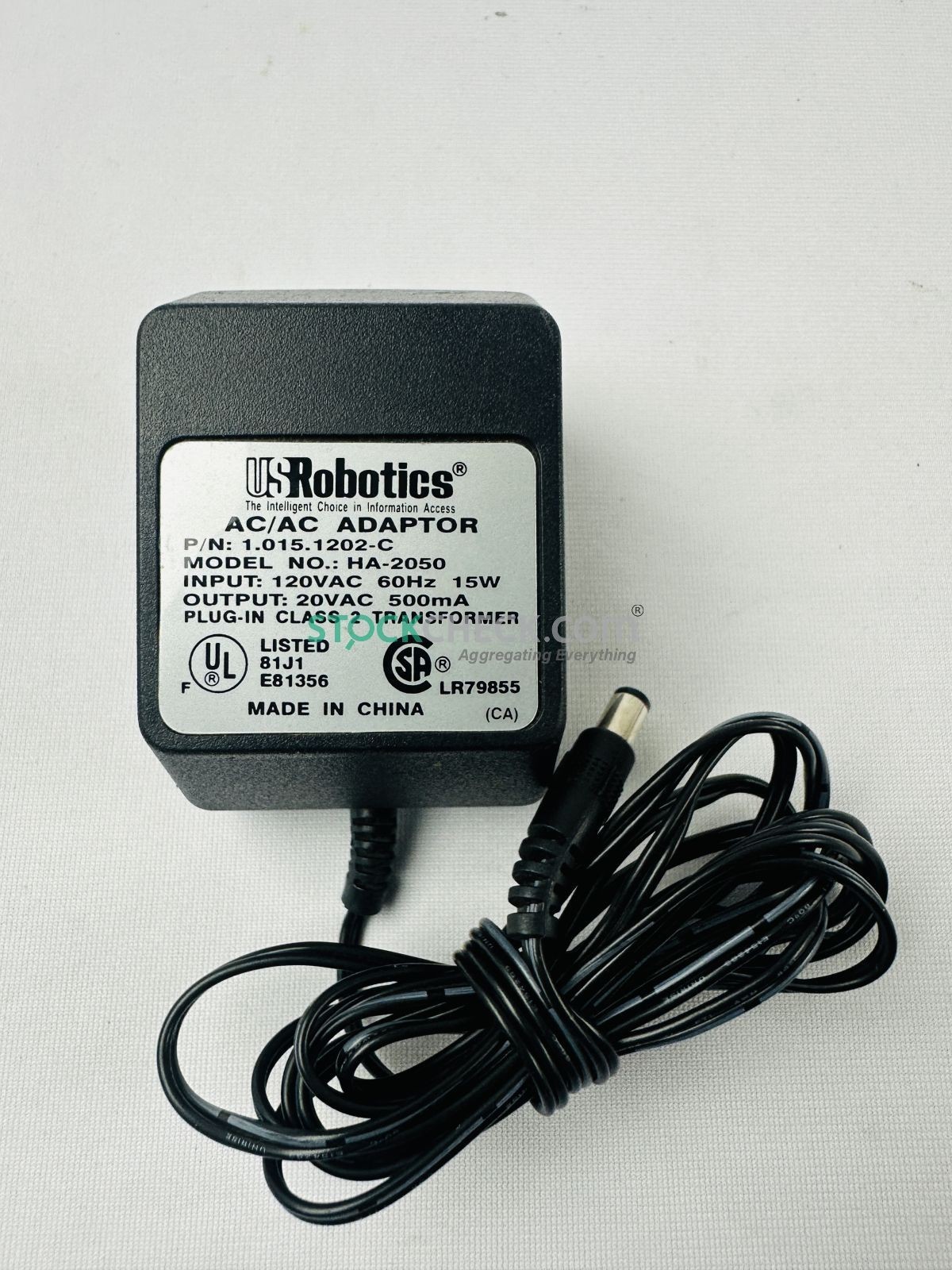 US Robotics 1.015.1202-C HA-2050 AC/AC Adaptor