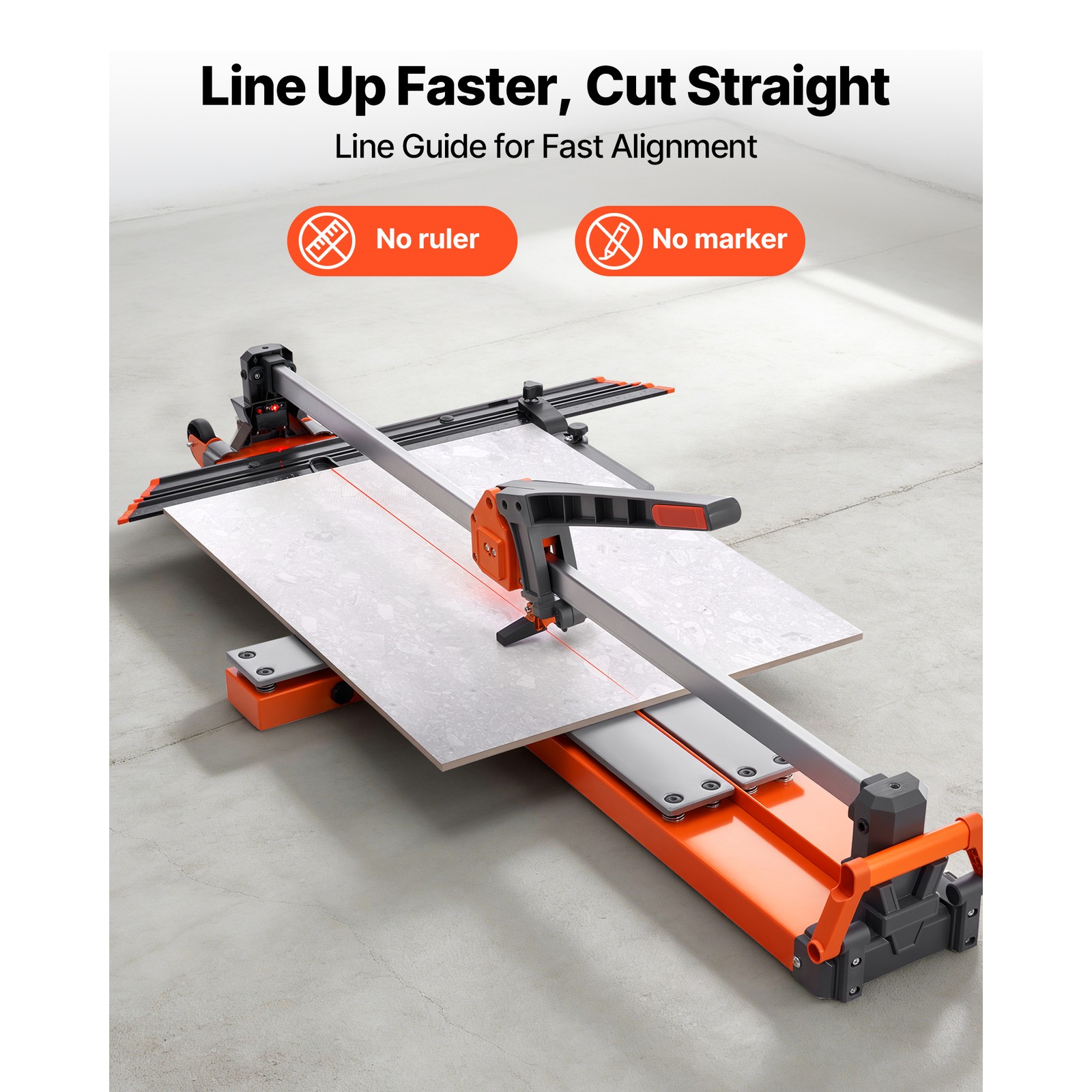 Uimoso 47.2-Inch Manual Tile Cutter with Spring Base and Adjustable Angle Guide