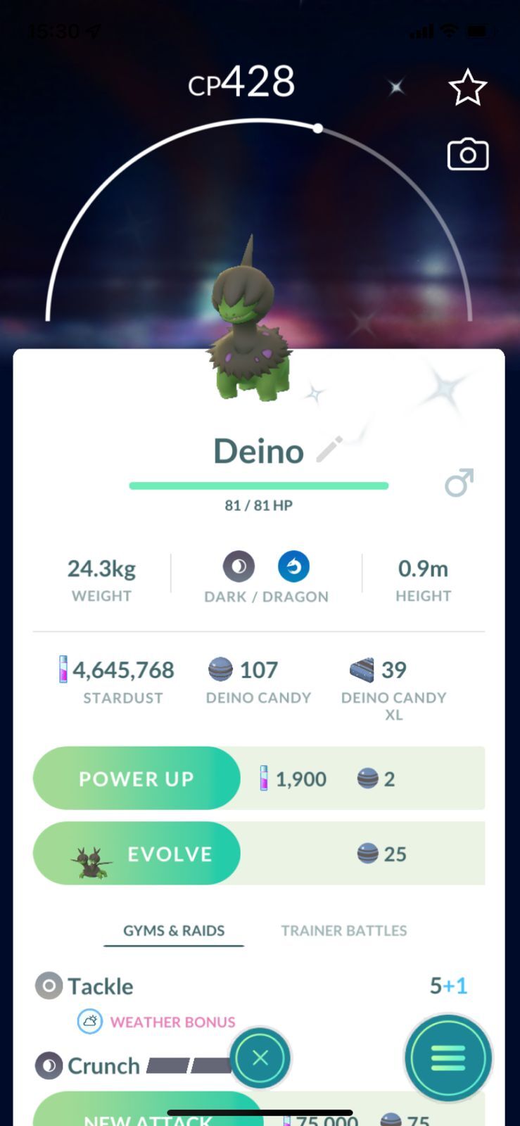 SHINY ✨ DEINO or HYDREIGON!!! ✨ - PKMN GO!!! - NON REGISTERED!!!