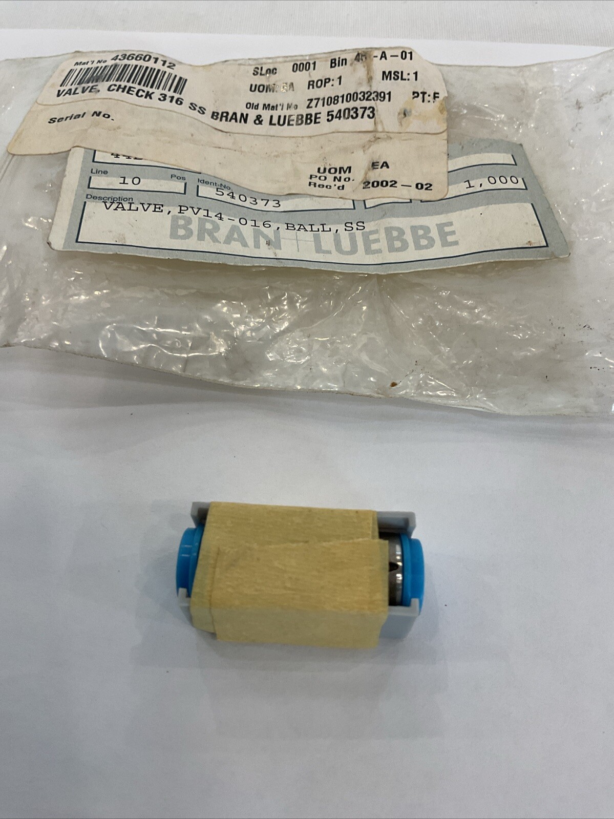 Bran & Luebbe - Part #540373  - Valve - NEW
