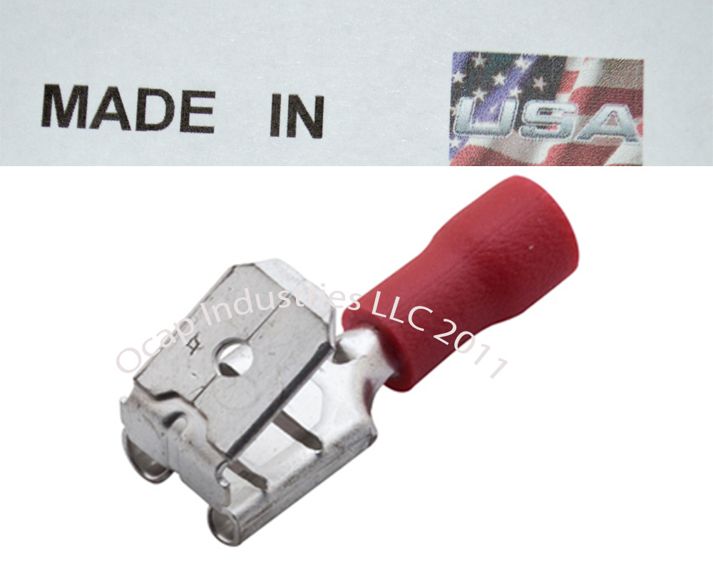 (50) Piggyback Electrical Quick Disconnect Vinyl Terminal 22-18 M/F .250 1/4