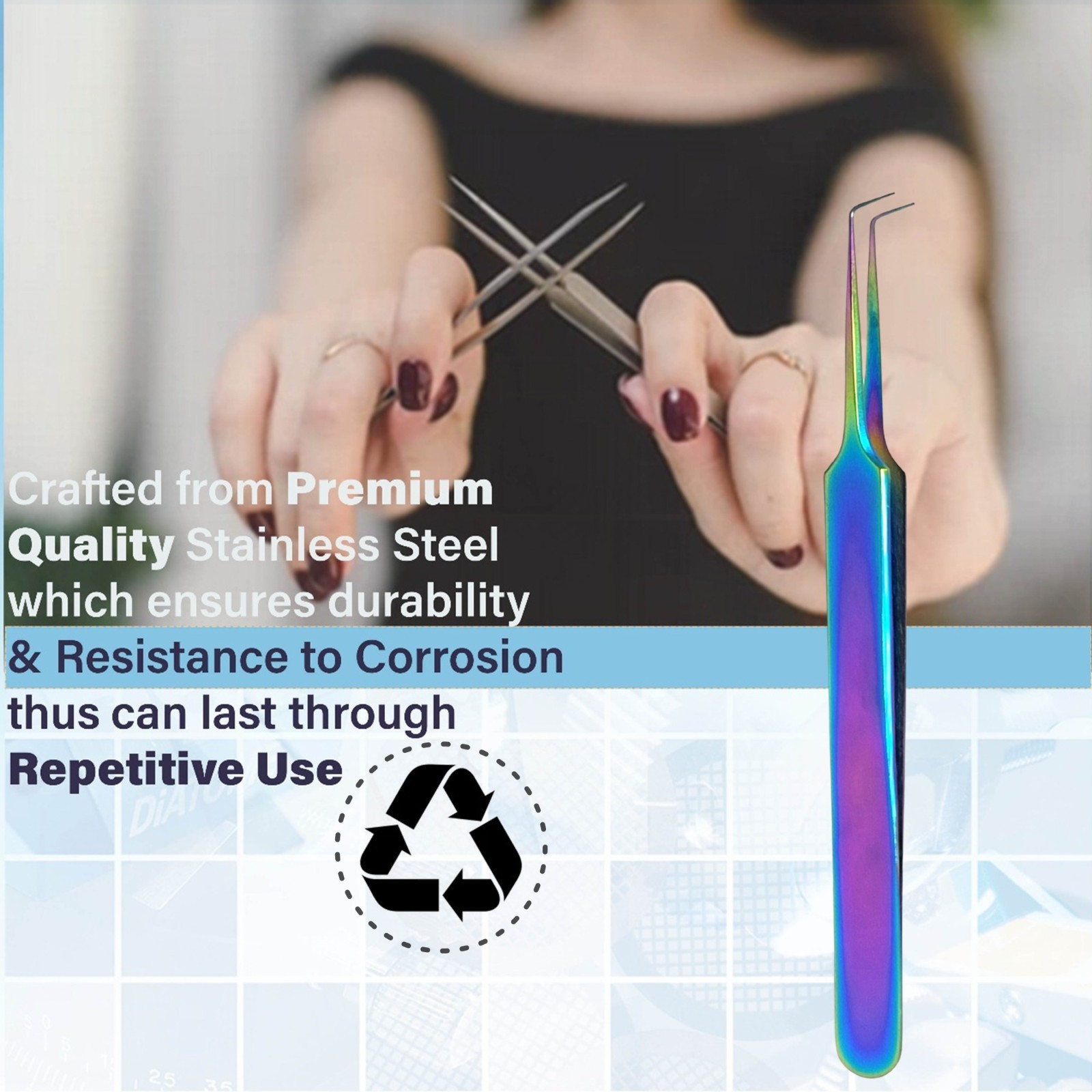 Eyelash Extensions Tweezers Fine Precision Tip Needle Point