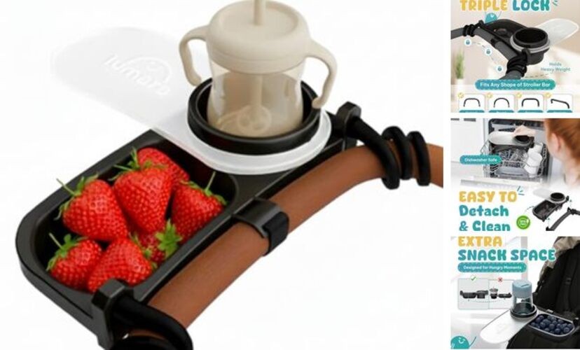 Universal Stroller Snack Tray with Cup Holder 2 in 1 - Stroller Tray