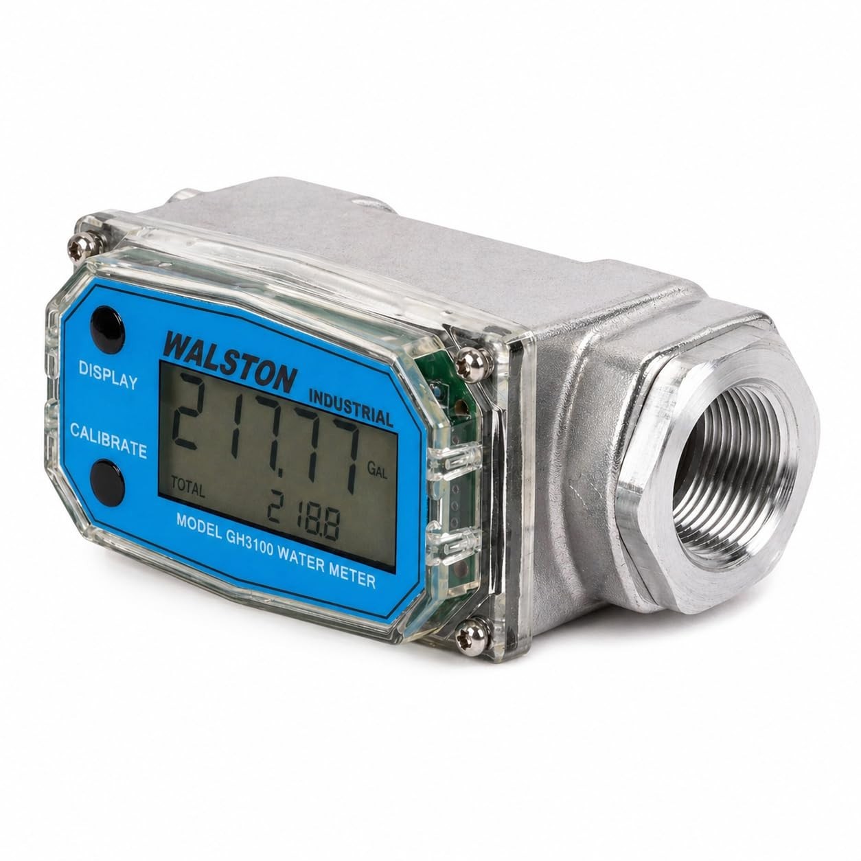 Walston 3/4 Inch Digital Turbine Water Fuel Flow Meter Female NPT