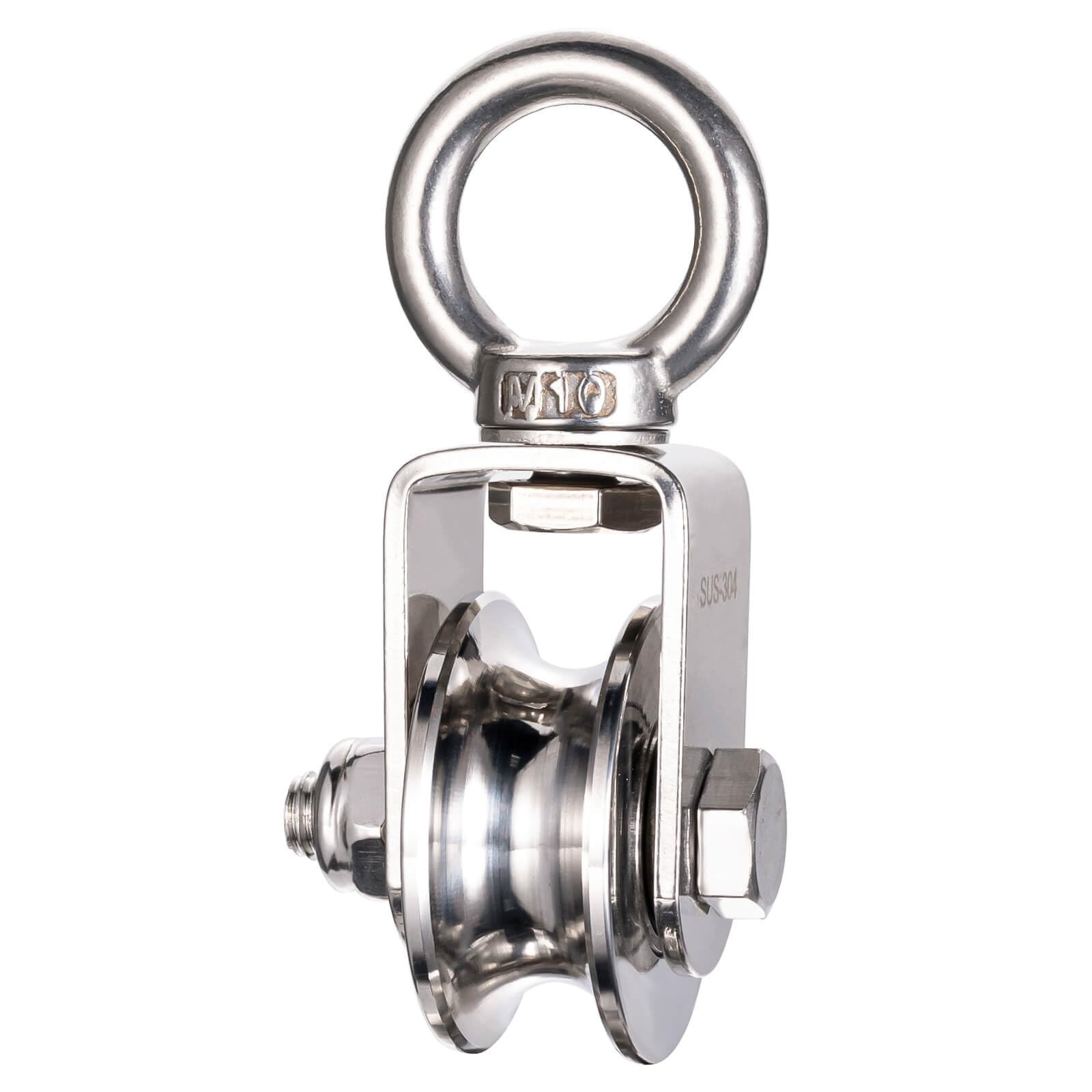 Cable Pulley Wheel, Swivel Single Pulley Block, 304 Stainless Steel, Bearing ...