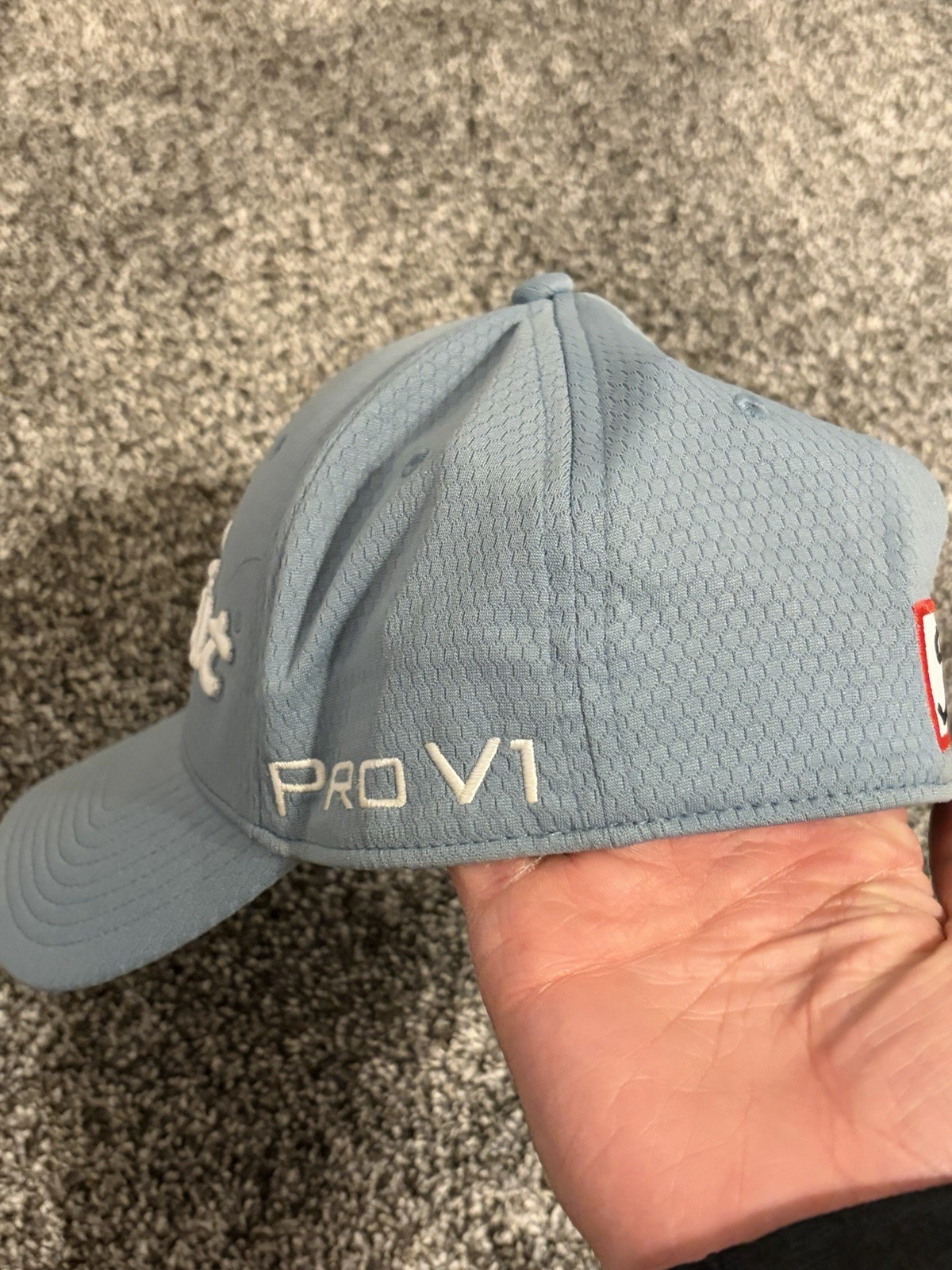 Titleist FJ Pro V1 Golf Hat Cap Fitted Sz M/L - Gray White