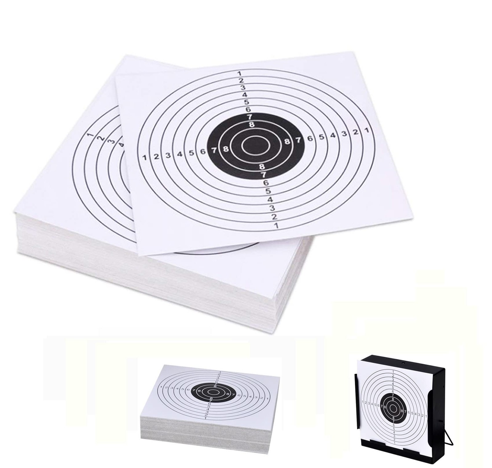 Pop Resin 100 Pack - Air Shot Paper Targets Trap Target - 5.5 by 5.5, White
