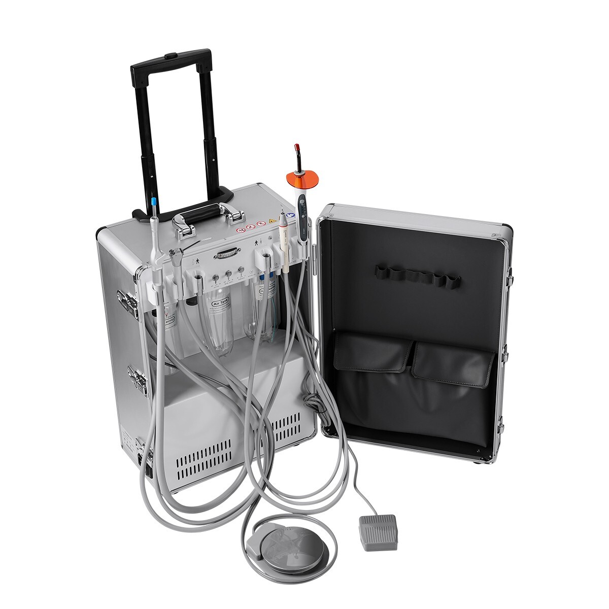 Portable Dental Mobile Delivery Unit System Air Compressor 4Hole Strong Suction