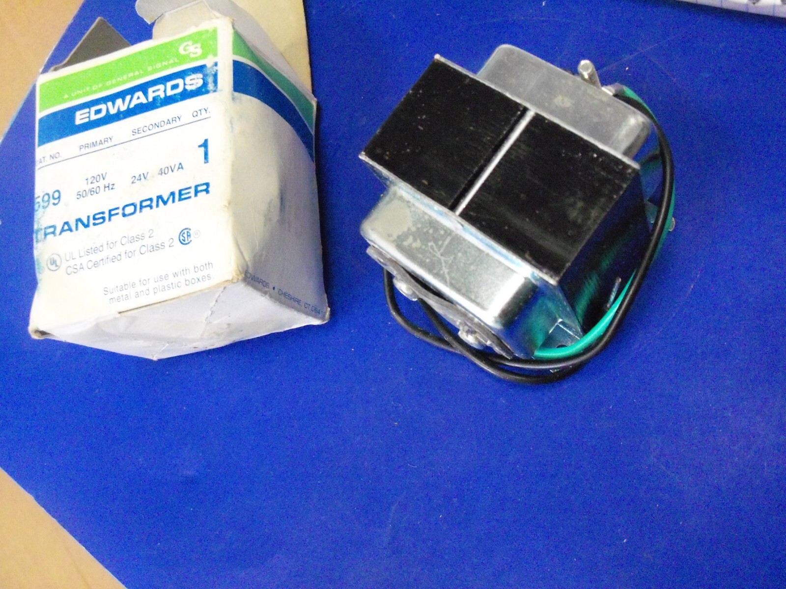 NEW Edwards Class 2 Transformer 599,  120/24V 40W 50/60HZ OEM VC3