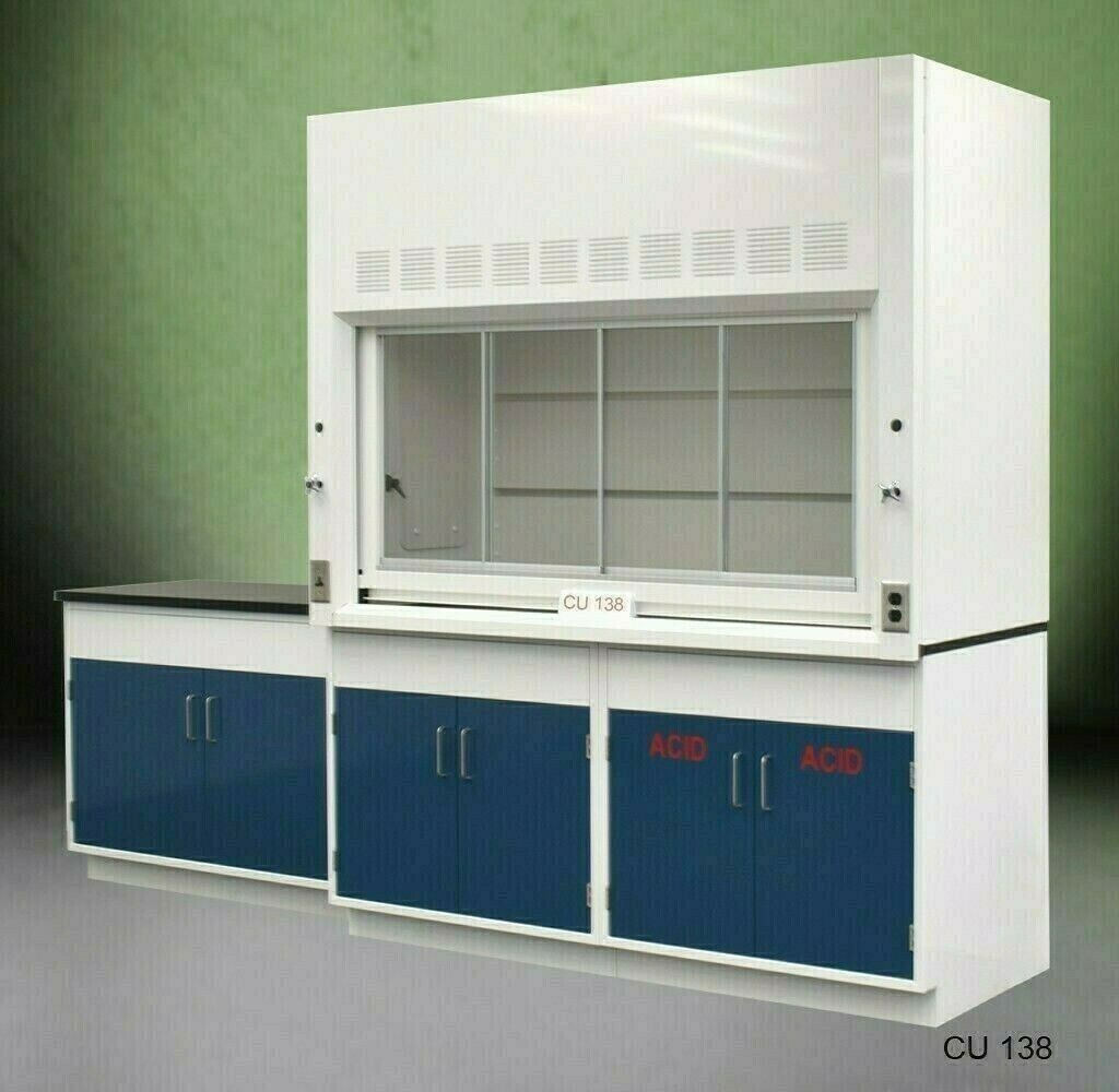 Fisher American 6' Fume Hood w/ ACID Storage 4' Laboratory Cabinet / E1-704
