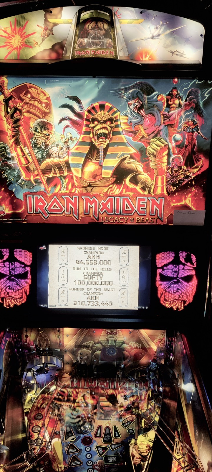Angry Eddie Iron Maiden Pinball rectangular Speaker Inserts