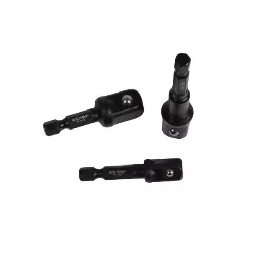 8PC Impact Driver Socket Adaptors 1/4" 3/8" 1/2" - 1/4" Hex DR 7167