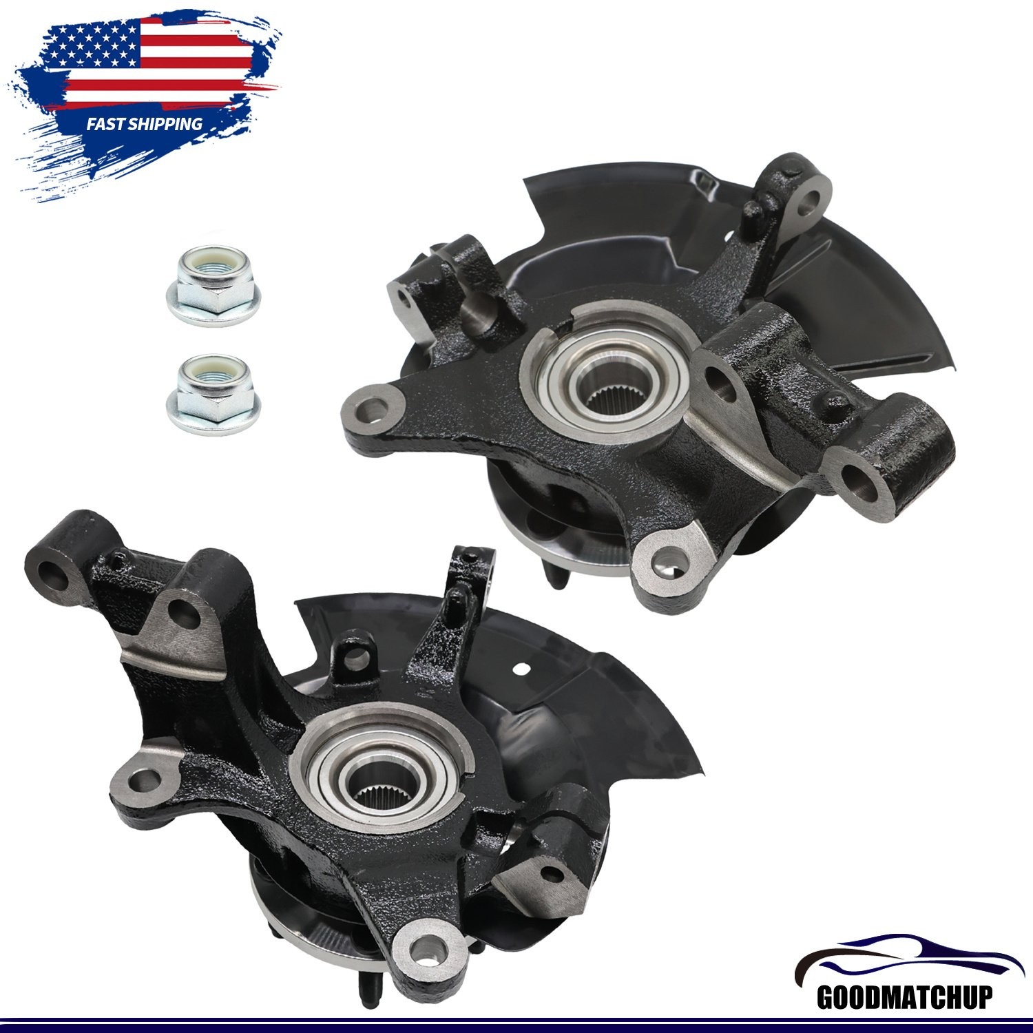 Front Steering Knuckles &Wheel Hub Bearings Assembly For Ford Edge 07-10 686-263