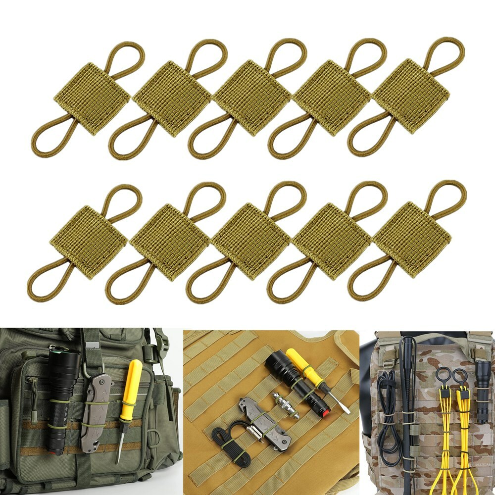 10pcs Tactical Molle Communication Cable Fastener for Vest Backpack PTT Retainer