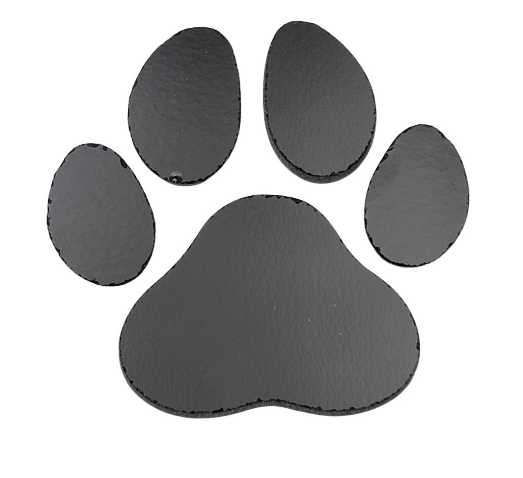 96 COE PAW Black Medium Precut Glass Shape Dog Cat Print Tall Fusing Supplies