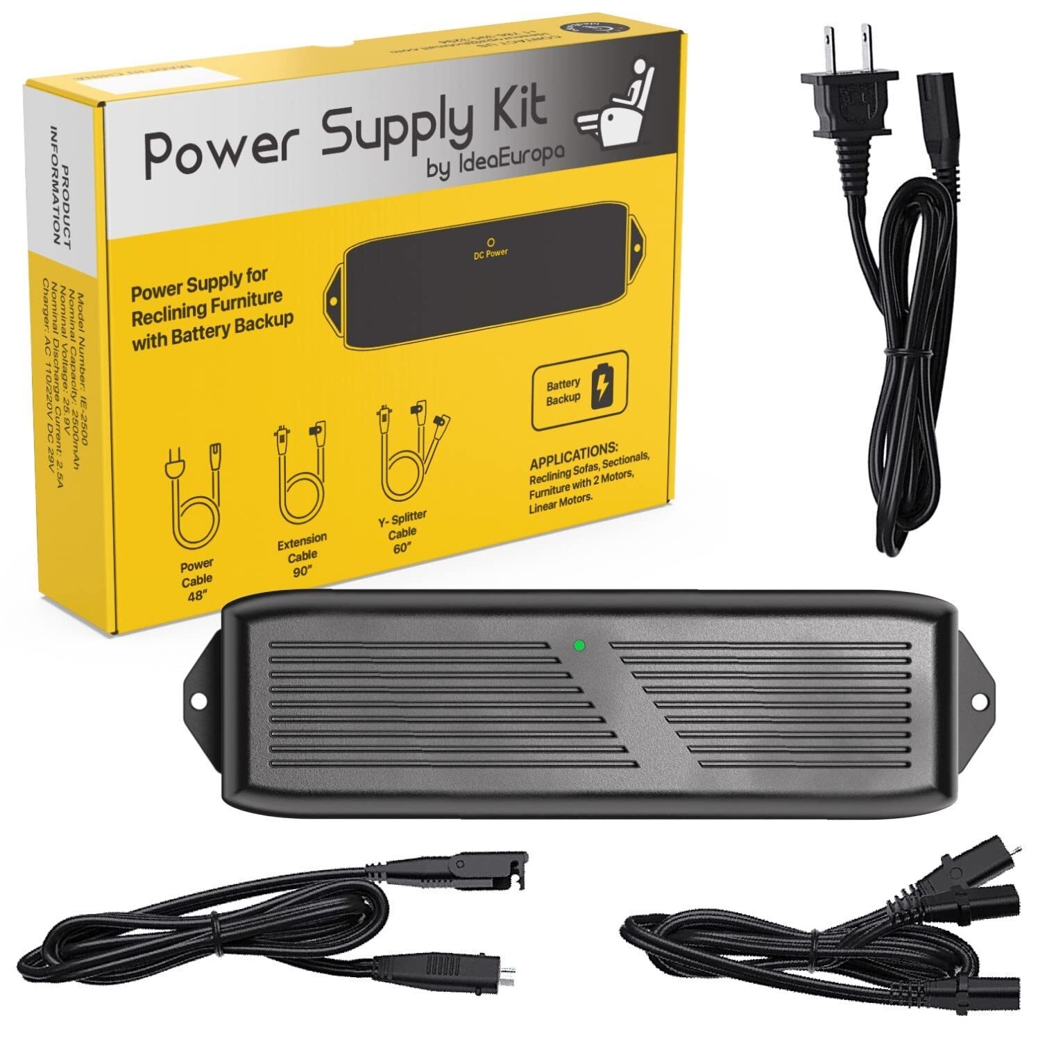 Dual Motor Power Supply Transformer Kit for Power Recliner, Sofa, Sectional o...